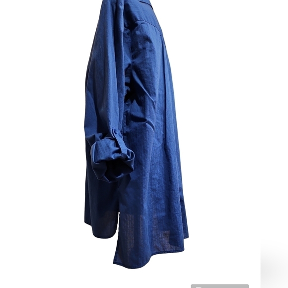 Westbound Woman Wrinkle Free 100% Cotton Blue Button Up Shirt Size 2X - Picture 5 of 6